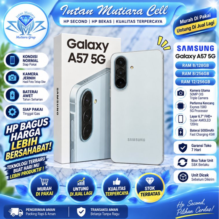Samsung A57 5G Ram 8/128GB I Ram 8/256GB I Ram 12/256GB ( SECOND )