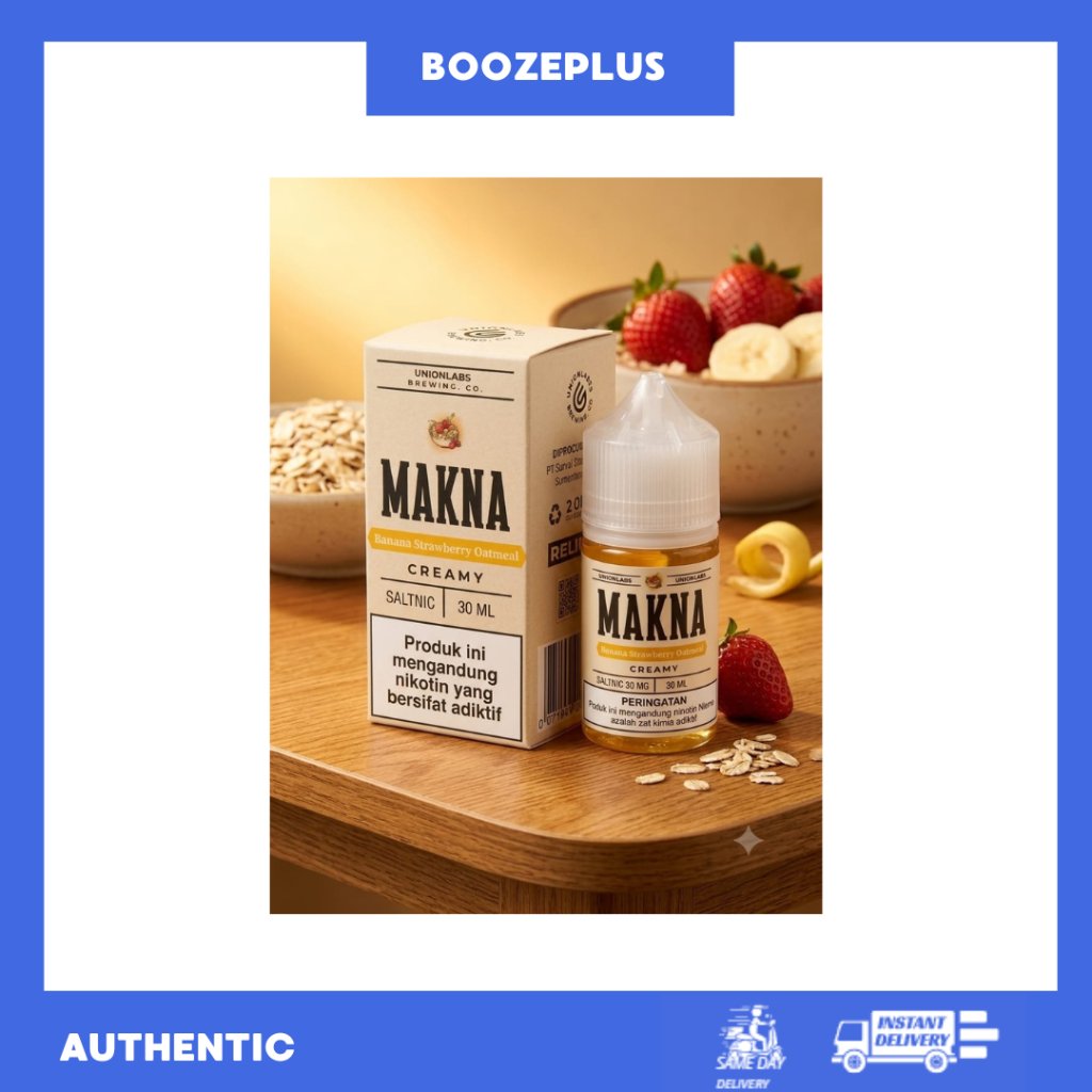 NEW MAKNA BANANA STRAWBERRY OATMEAL FREEBASE 60ML 100% AUTENTHIC FLAVOUR BY UNIONLABS