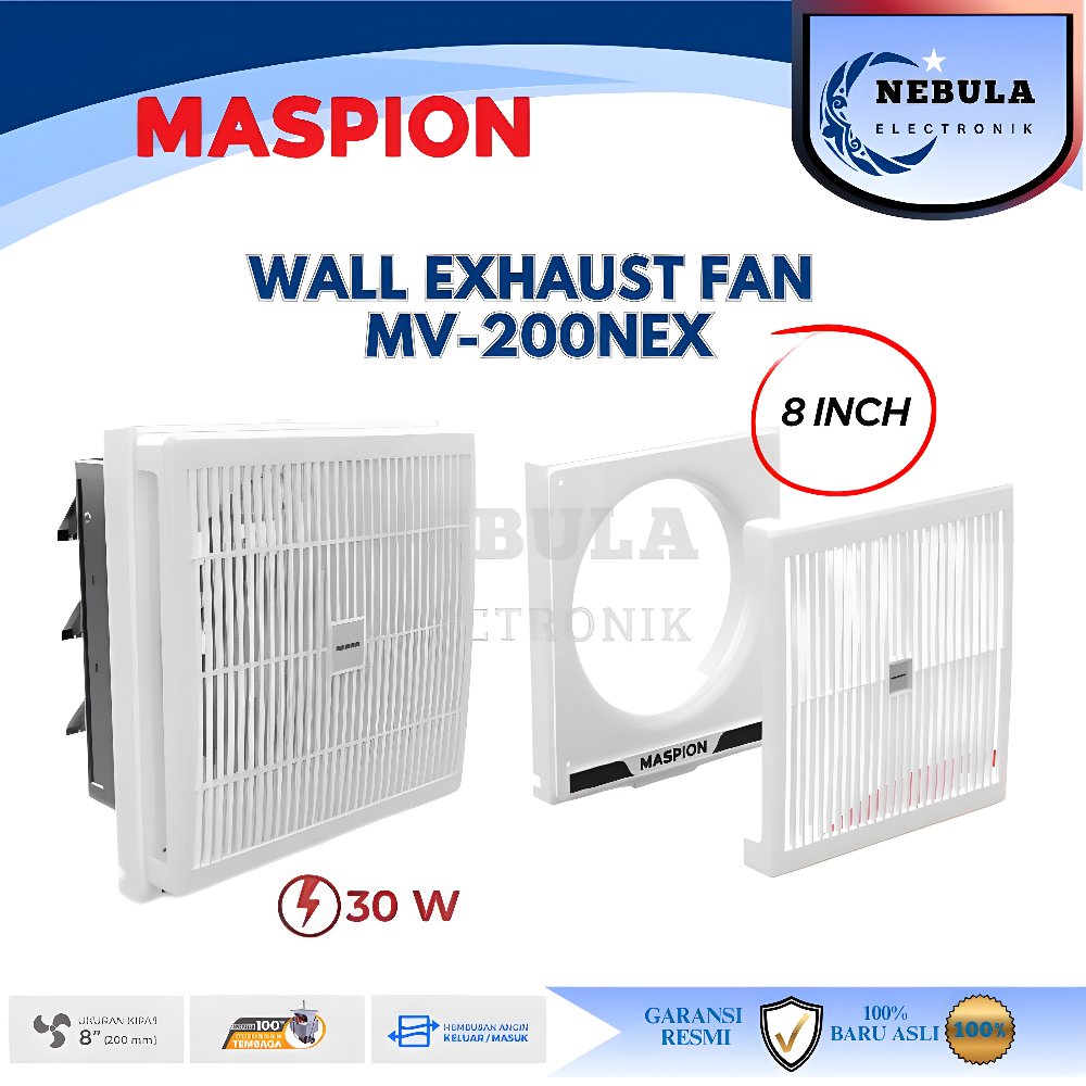 MASPION EXHAUST FAN 8INCH MV-200NEX/KIPAS VENTILASI MASPION/MV200NEX