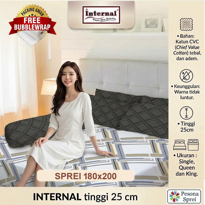 SPREI INTERNAL 180x200 TINGGI 25 cm / SPREI INTERNAL KING TINGGI 25