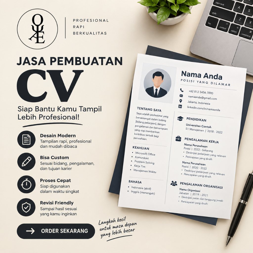 JASA PEMBUATAN CV PROFESIONAL, JASA PEMBUATAN CV FRESH GRADUATE, JASA PEMBUATAN CV
