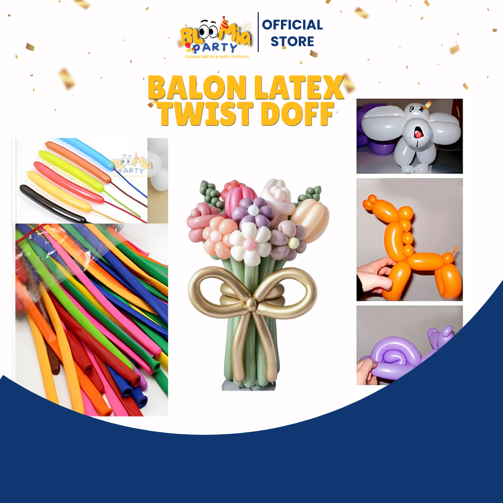 Balon Latex Pentil | Baloon Twist  Cacing satuan Bentuk Bouquet Balon Dekorasi