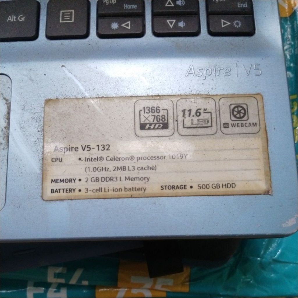 notebook acer aspire V5-132