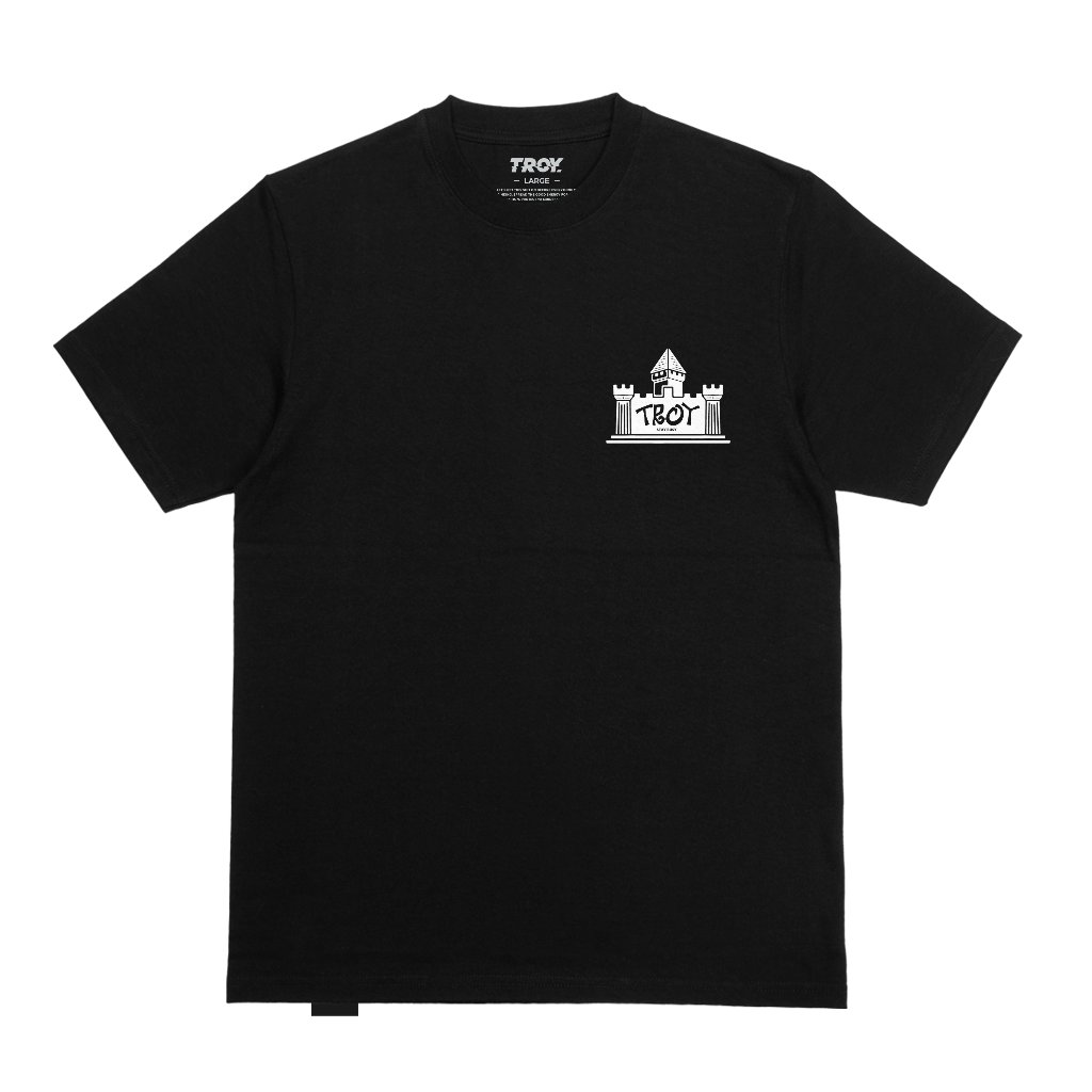 Troy Company T-Shirt Black Fortress - Kaos Pria Lengan Pendek Hitam MTD 3724
