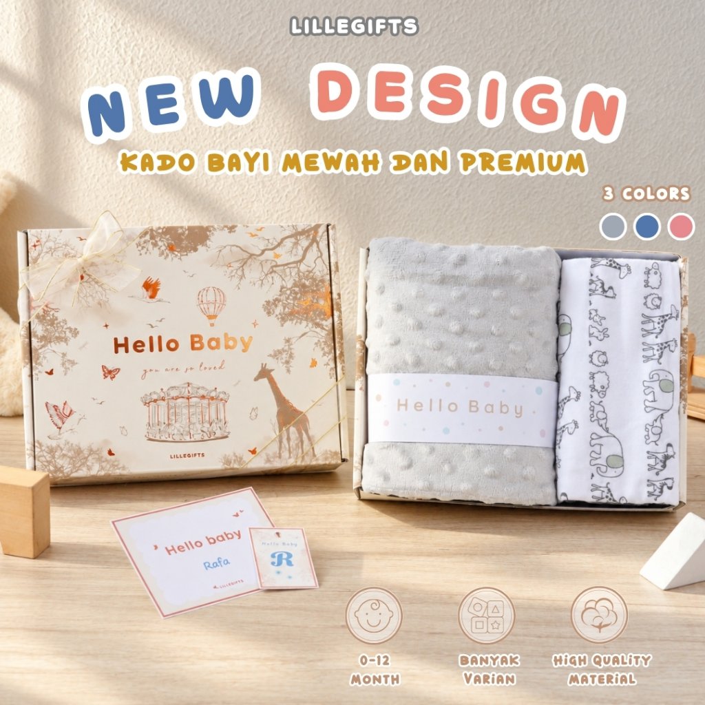 LILLEGIFTS Hampers Bayi Selimut Handuk Bedong Kado Lahiran Baby Newborn Gift Boy Girl Laki Perempuan
