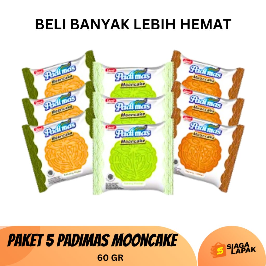 Paket 5 Kue Bulan Mooncake Roti Padimas 60gr Kue Tradisional Padimas Varian Rasa