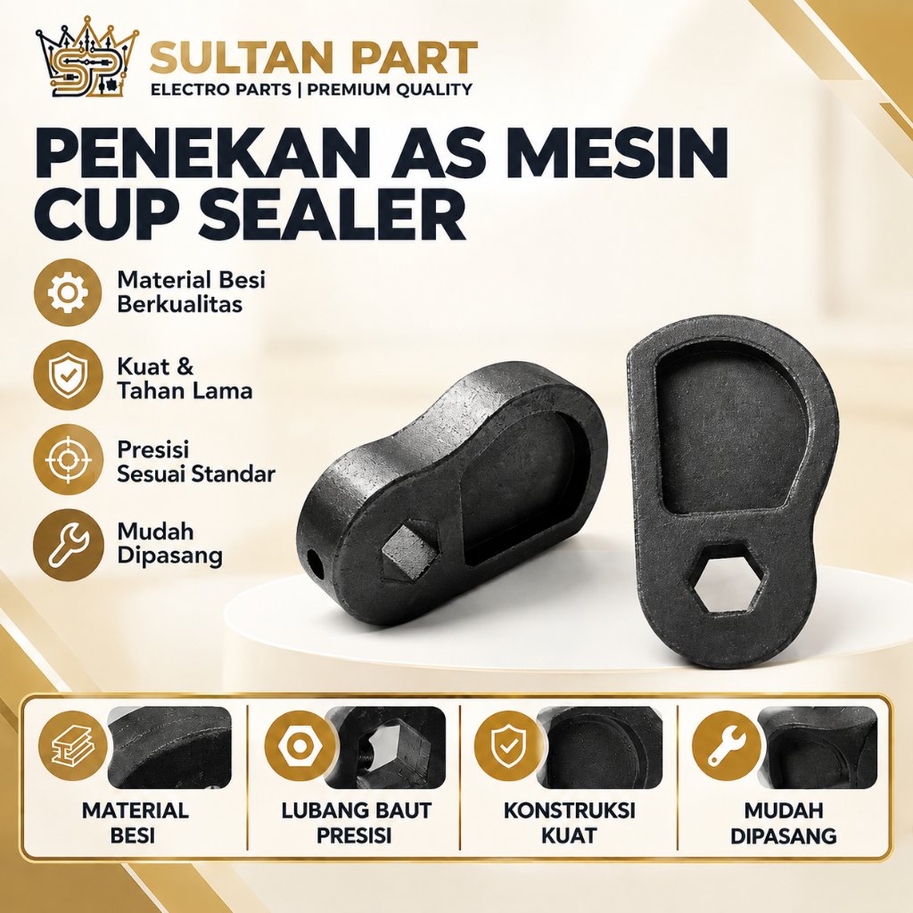 Penekan As Tengah Mesin Cup Sealer Universal Sparepart Press Plastik Minuman Lubang Segi Enam