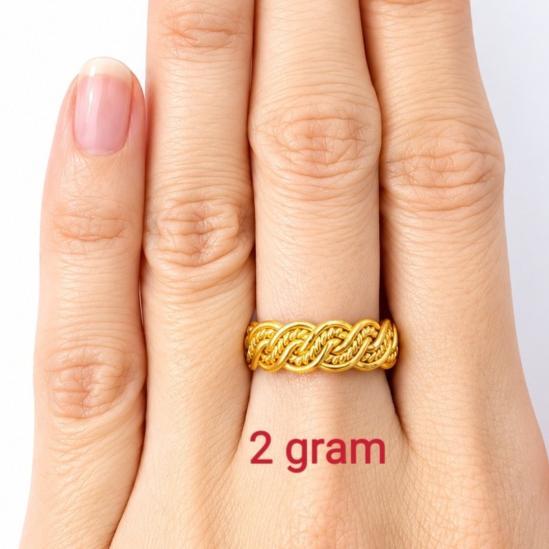 Cincin Dewasa Emas Muda Rantai Tambang berat 2 - 3 gram
