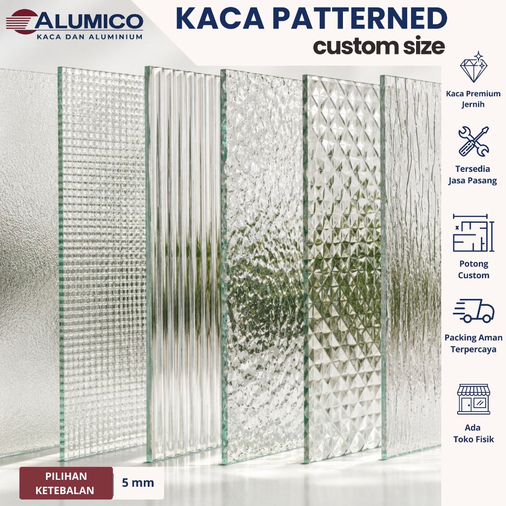 Custom Kaca Raindown 5mm 3 Lembar