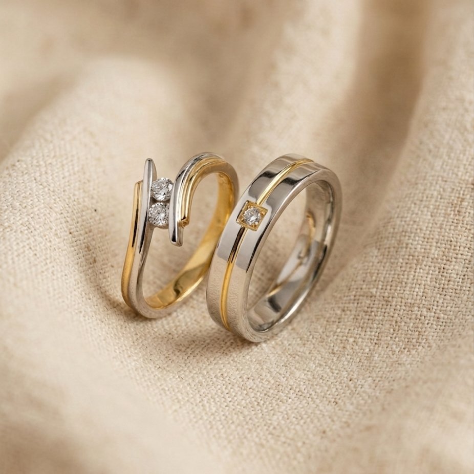 CINCIN COUPLE EMAS DAN PALLADIUM
