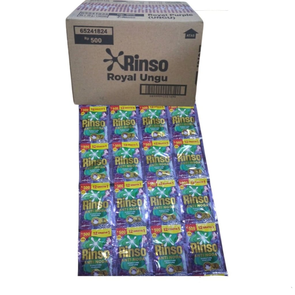 1 Dus Rinso Cair Parfume Esseince Ungu 20grm Isi 96 Sachet Kemasan 500 -Pembersih