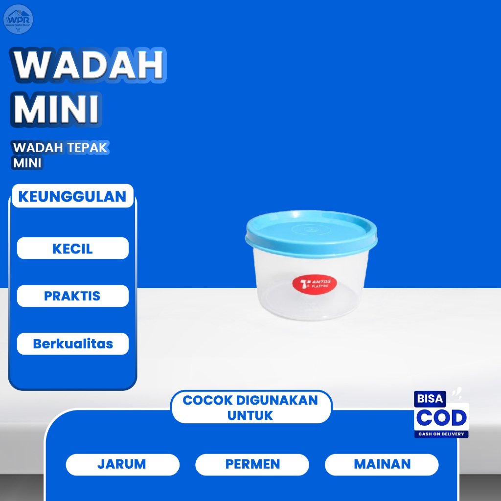 Antos Plastics Toples Mini 100ml / Toples Kecil Laris / Toples Kecil Warna Murah / Toples Plastik Wa
