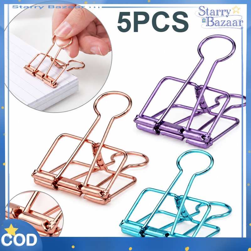 Binder Clip Logam Klip Penjepit Kertas Paper Clip Warna-warni Aesthetic Ukuran Besar Sedang Kecil