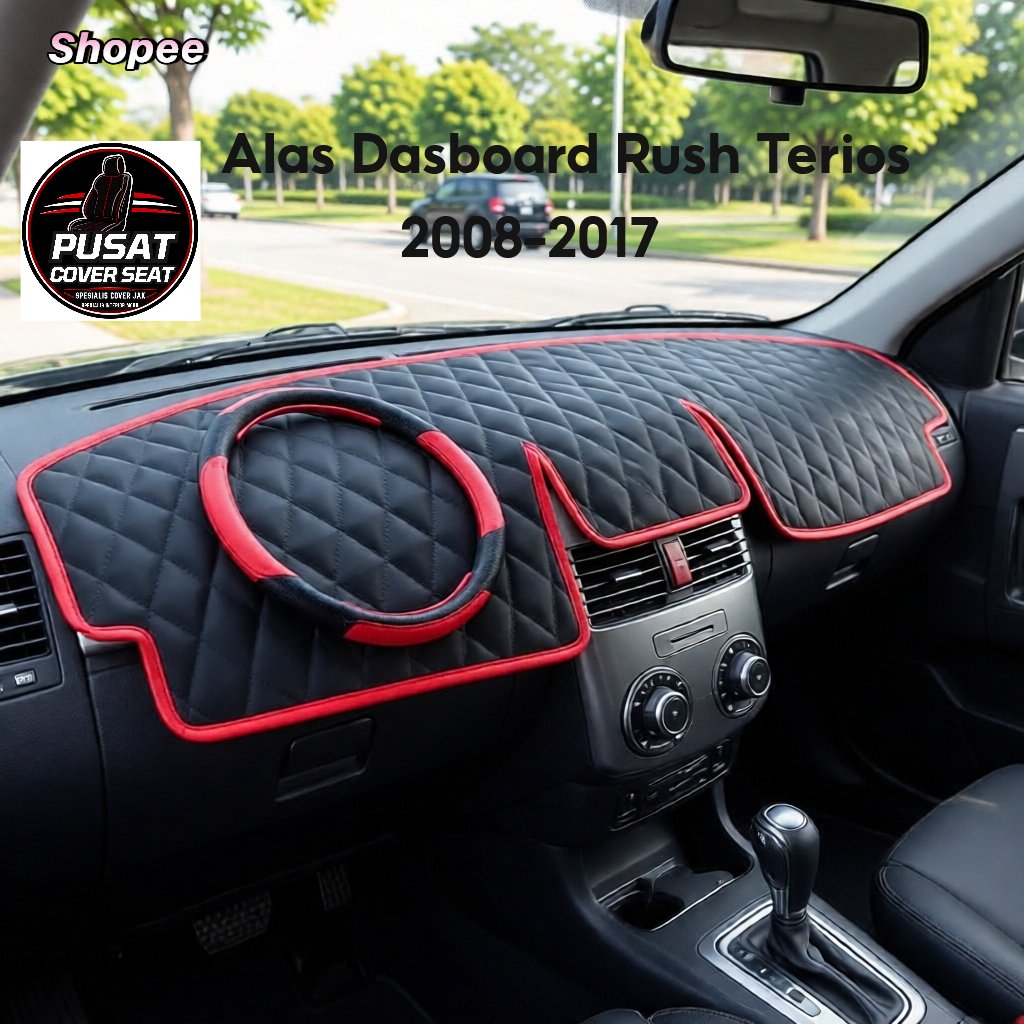 Cover Pelindung Dashboard Mobil Rush-Terios 2008-2017 + Sarung Stir