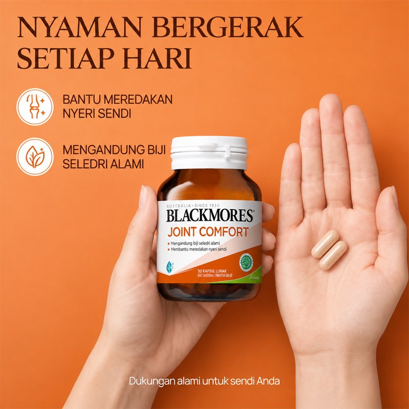 Blackmores Joint Comfort suplemen sendi mengandung biji seledri alami 60 kapsul