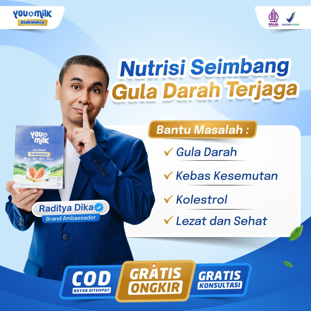 YOU & MILK DIABALANCE Susu Almond Herbal Untuk Mencegah Diabates Sejak Dini Gula Darah Stabil