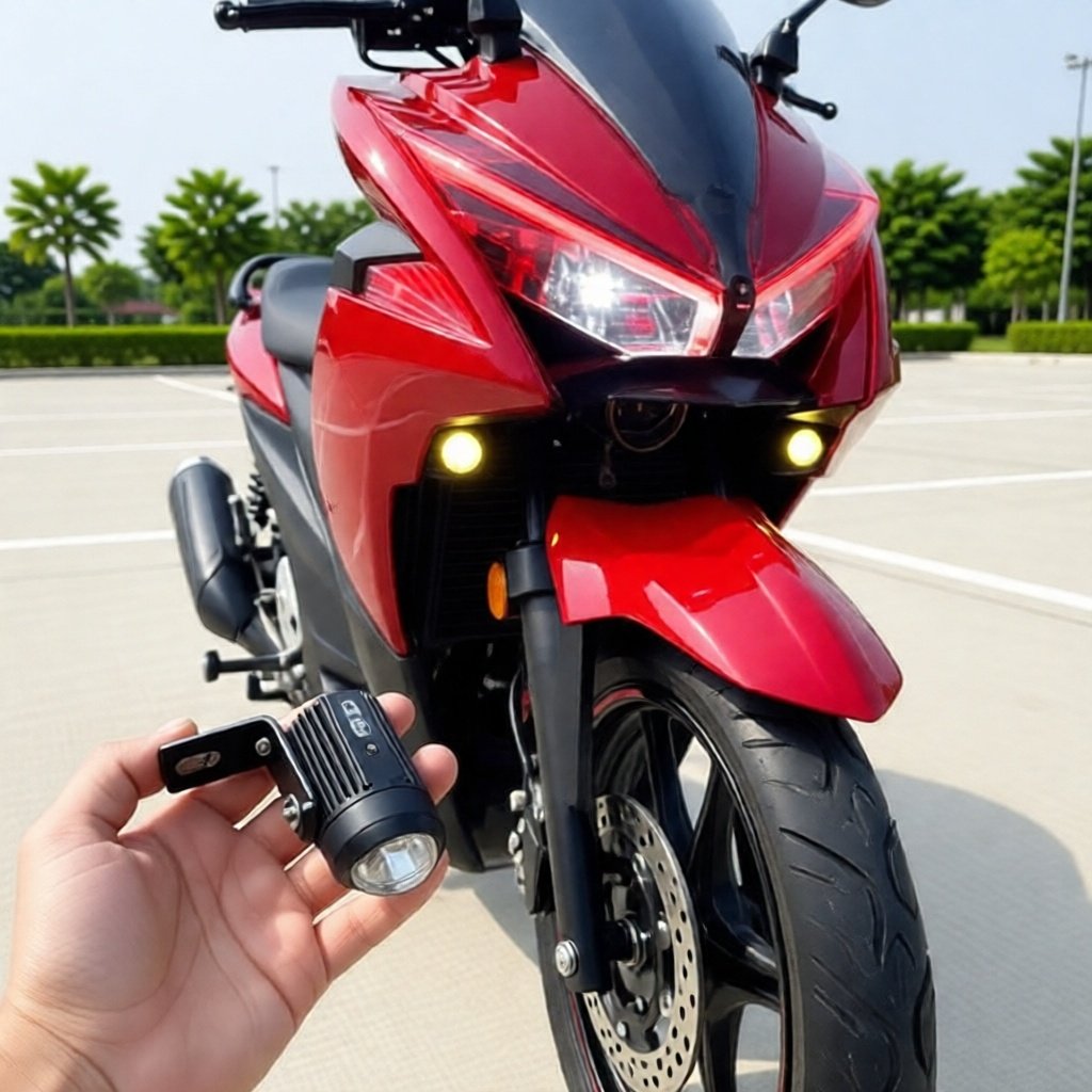 Lampu sorot Aerox dan Breket Lampu AEROX CONNECTED Breket Lampu D2 Laser AEROX CONNECTED Full