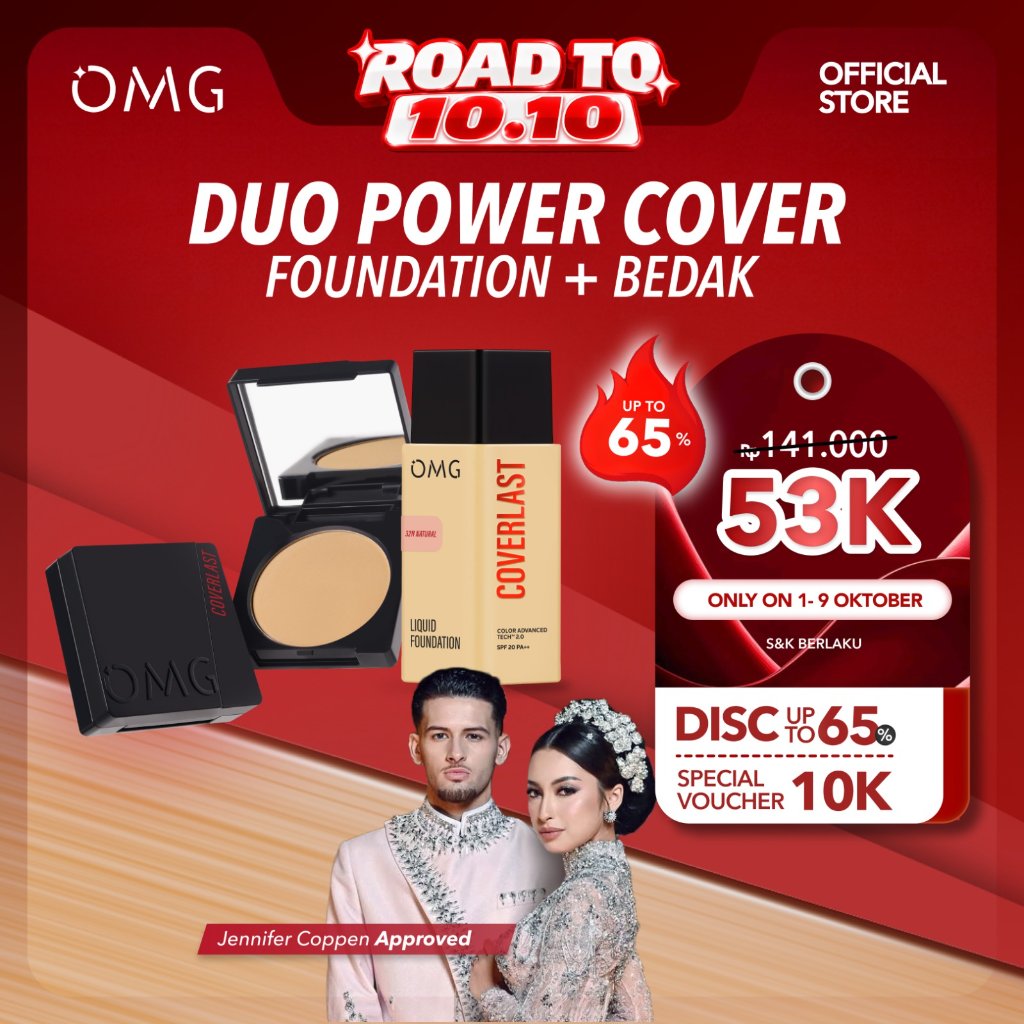 OMG FAVOURITE BUNDLE! Duo Power Cover (Foundation + Bedak Padat)