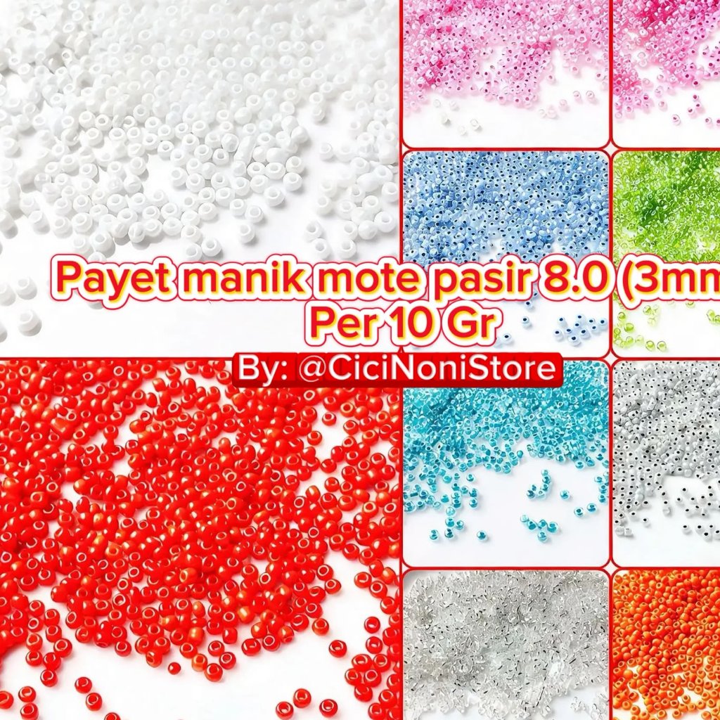 manik manik kebaya mote pasir jepang manik kebaya ukuran 8/0 3mm