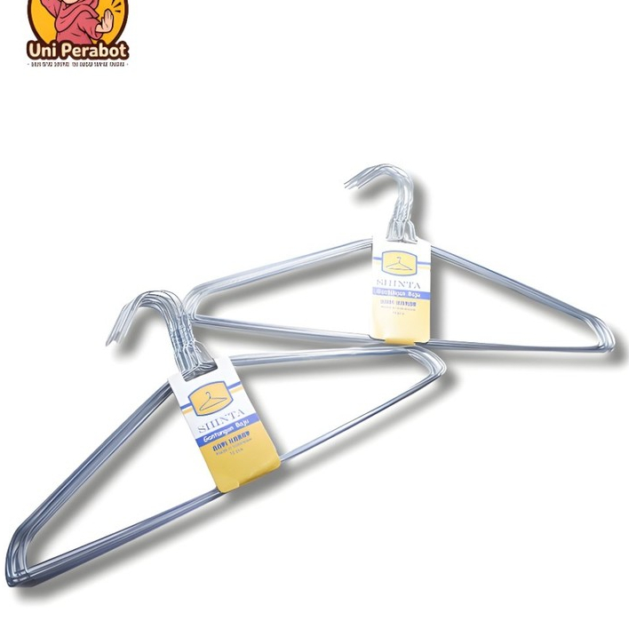 Hanger Gantungan Baju Kawat Galvanis 38 cm Tebal 2mm Ringan Isi (Set 10 Pcs)