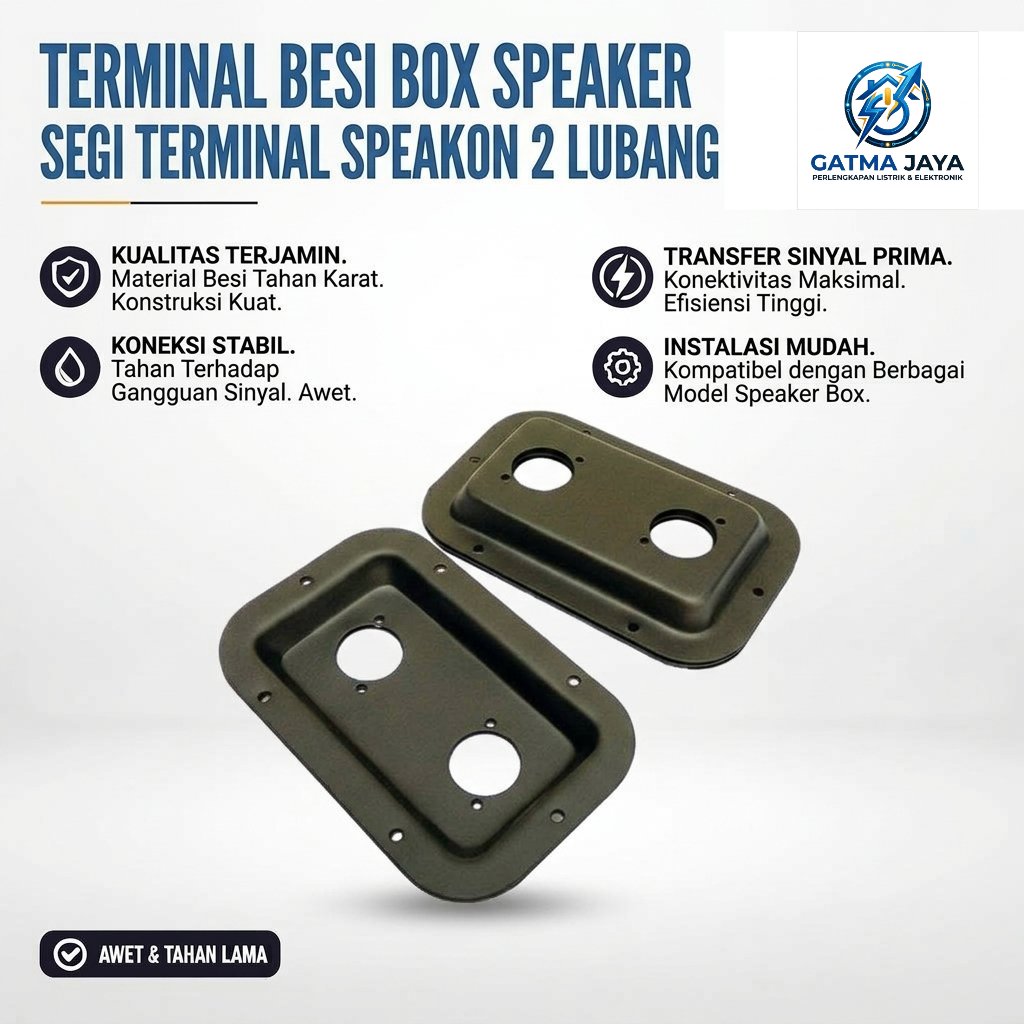 Terminal Besi Box Speaker Segi Terminal Speakon Kotak Speaker Segi Soket 2 Lubang Speakon