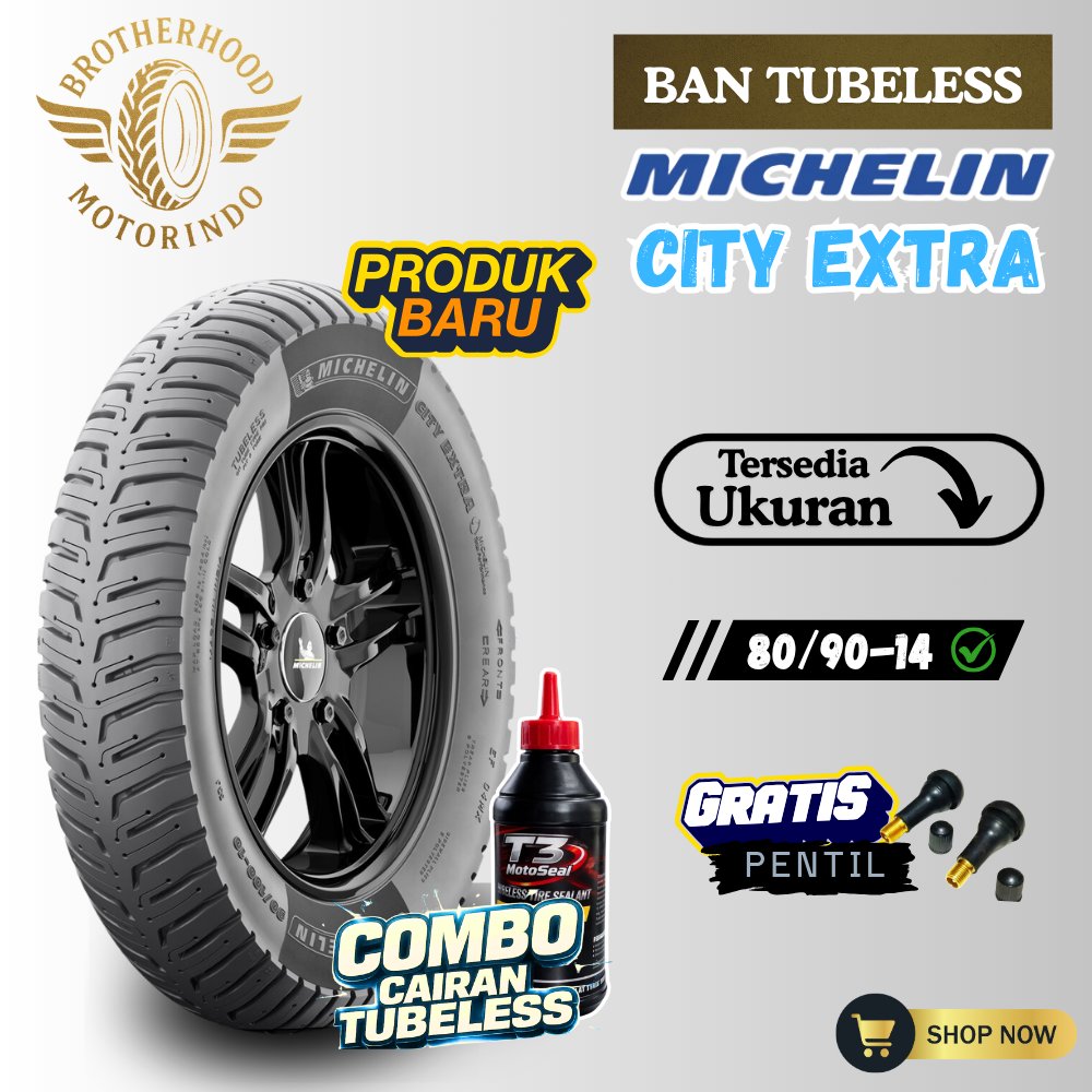 BAN MICHELIN CITY EXTRA TUBELES RING 14 (80/90-14) BAN TUBLES / RING 14 / BAN TOURING / BAN MICHELIN