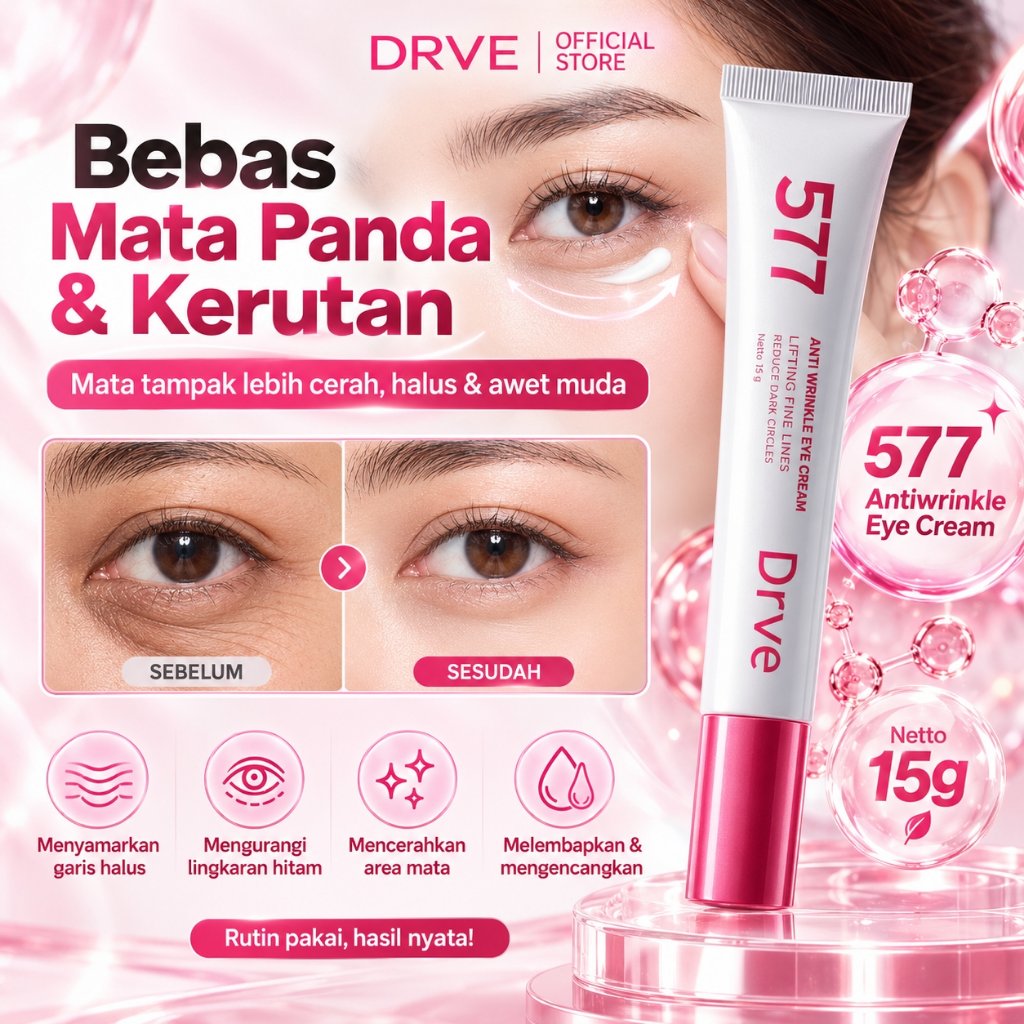 DRVE 577 Eye Cream 15g Krim Mata Anti Aging Retinol Niacinamide Eye Cream Mata Panda Kantung Mata Da
