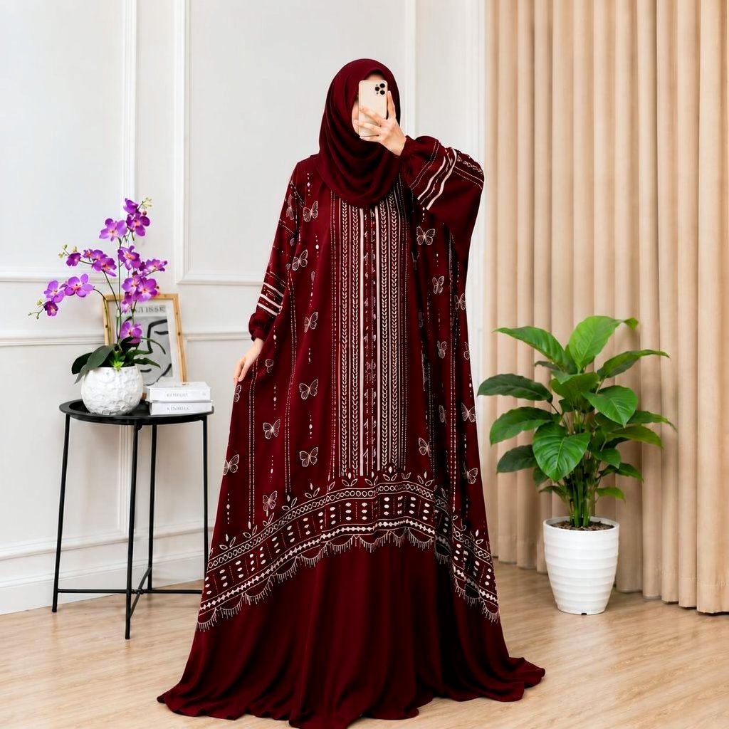 Kaftan Farasya Jumbo Ld180 Maxi Dress Lowo Gamis Kelelawar Jois Kaftan