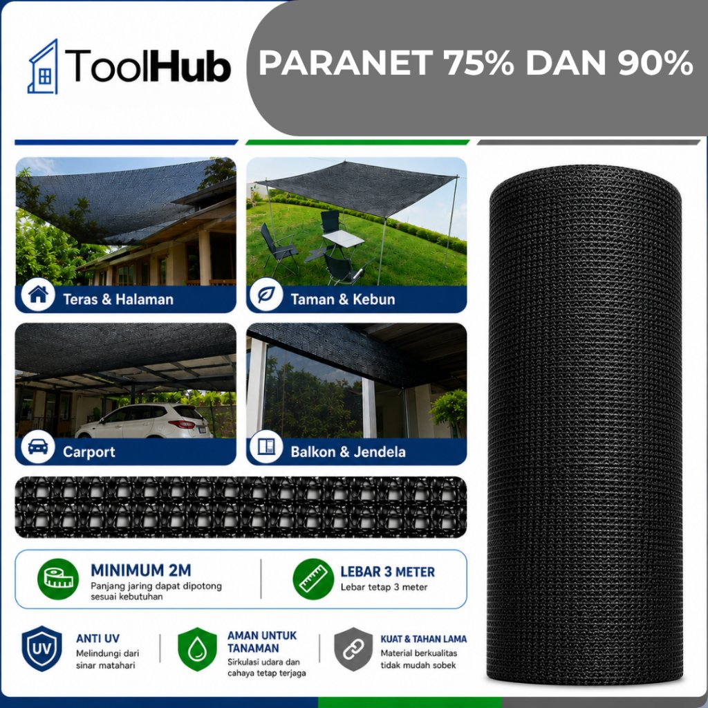 Paranet Tersedia Ukuran 75% Dan 90%  Anti UV – Jaring Penutup & Peneduh Tanaman
