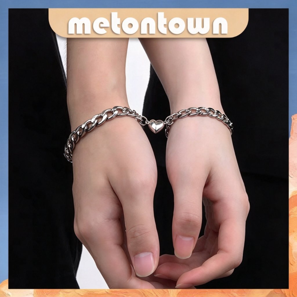 Mtt [ISI 2 PCS] Gelang Tangan Couple Aesthetic Charm Huruf LOVE Gelang Magnet Pasangan