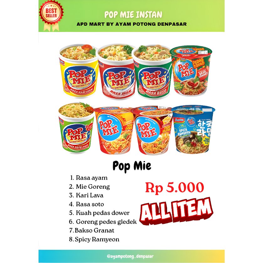 APD MART - POP MIE INDOMIE // SEDAP CUP // MIE INSTAN // MIE GELAS