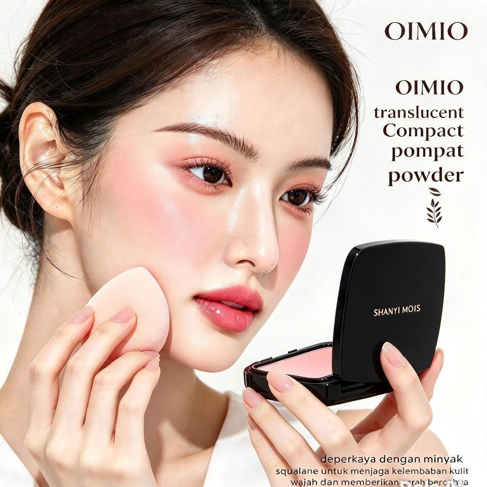 OIMIO translucent Compact powder bedak padat free spons makeup
