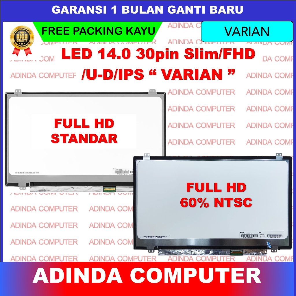 LCD LED 14.0 14 Inch 30 Pin 30pin Slim Tipis Full HD FHD IPS