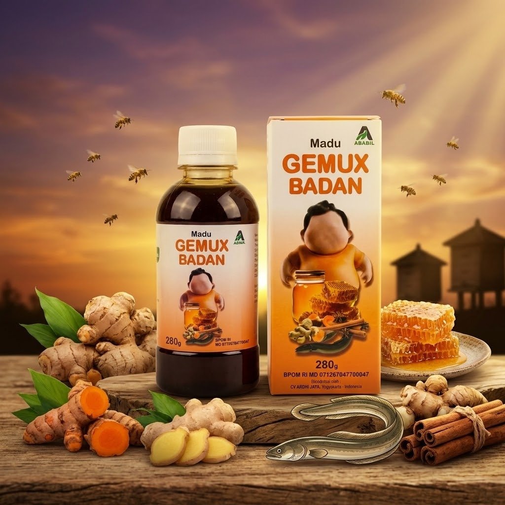 MADU GEMUK BADAN ABABIL 280 GR - MADU GEMUKIN BADAN PLUS IKAN SIDAT MADU PENAMBAH BERAT BADAN ABABIL