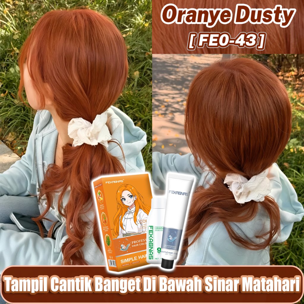 [COD]FEKAGNAS Oranye Dusty Cat rambut 200ml,Warna tahan lama, tidak mudah luntur(hair color,cat ramb