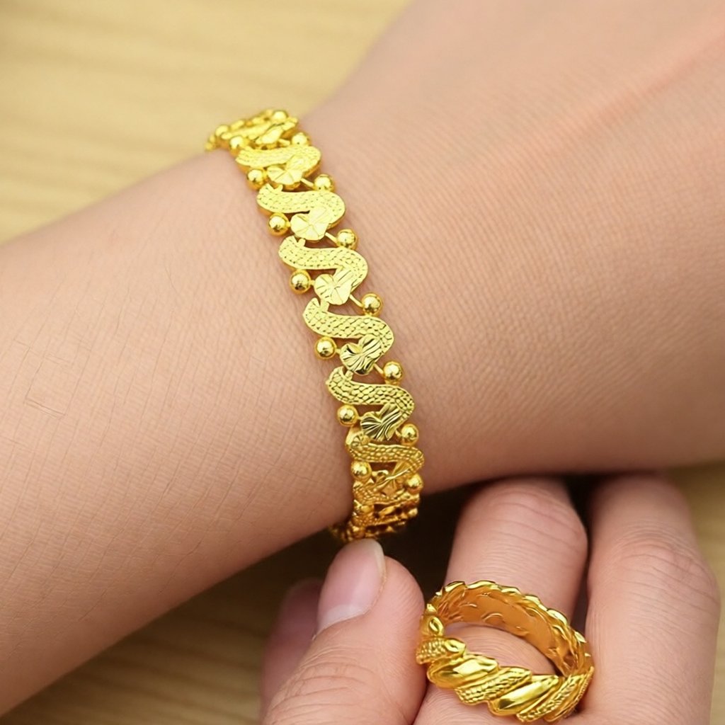 GELANG TANGAN HONGKONG FREE CINCIN RANTAI GOLD BAHAN KOIN LOGAM ASLI 1991 ANTI KARAT