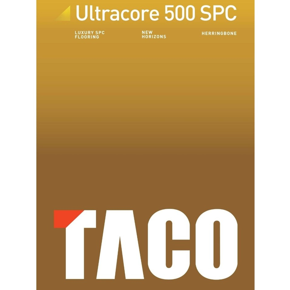 Lantai SPC Herringbone TACO Ultracore 500 Click System Waterproof Anti Rayap Motif Tulang Ikan Parke