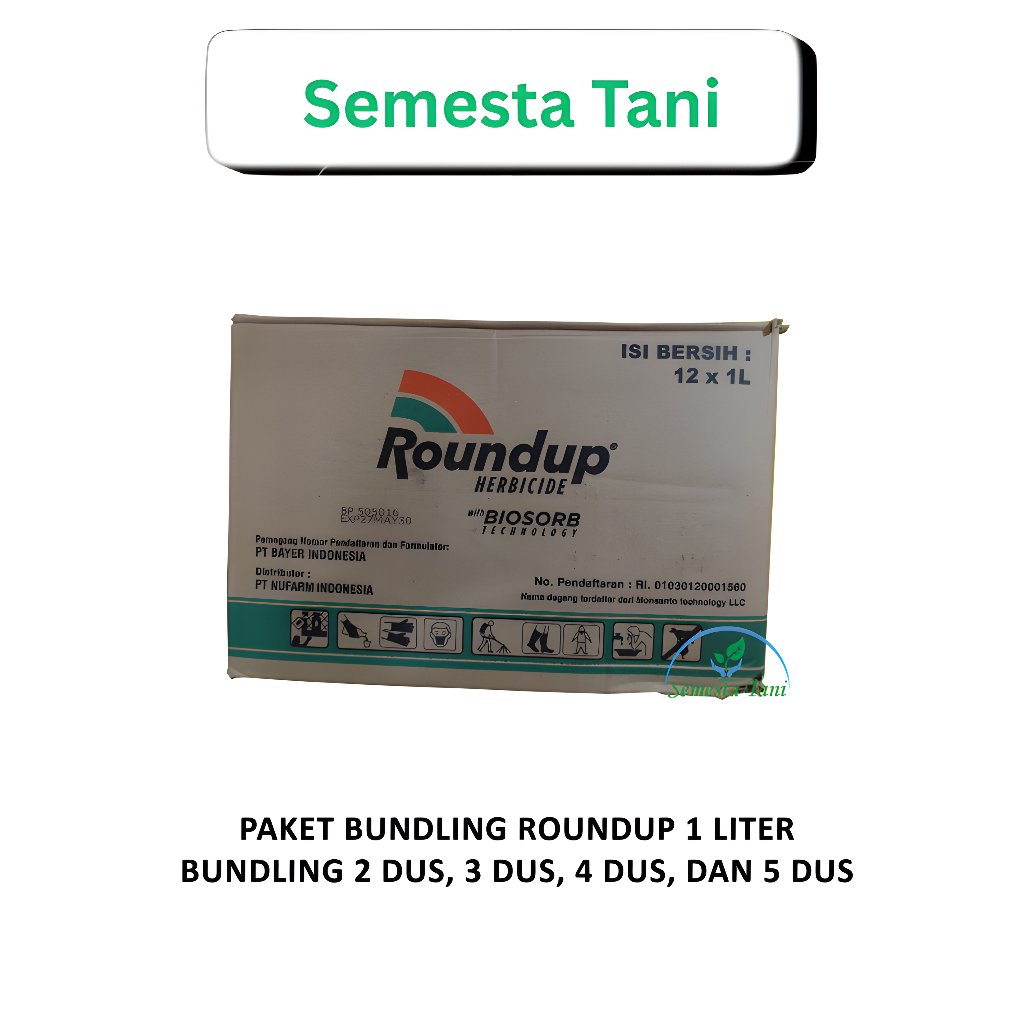PAKET BUNDLING - HERBISIDA ROUNDUP 1 LITER - BUNDLING 2 DUS, 3 DUS, 4 DUS, DAN 5 DUS