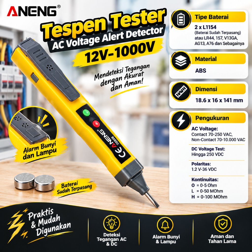 Tespen Testpen Kabel Putus Test Pen Listrik Alat Deteksi Cek Ukur Kabel Putus
