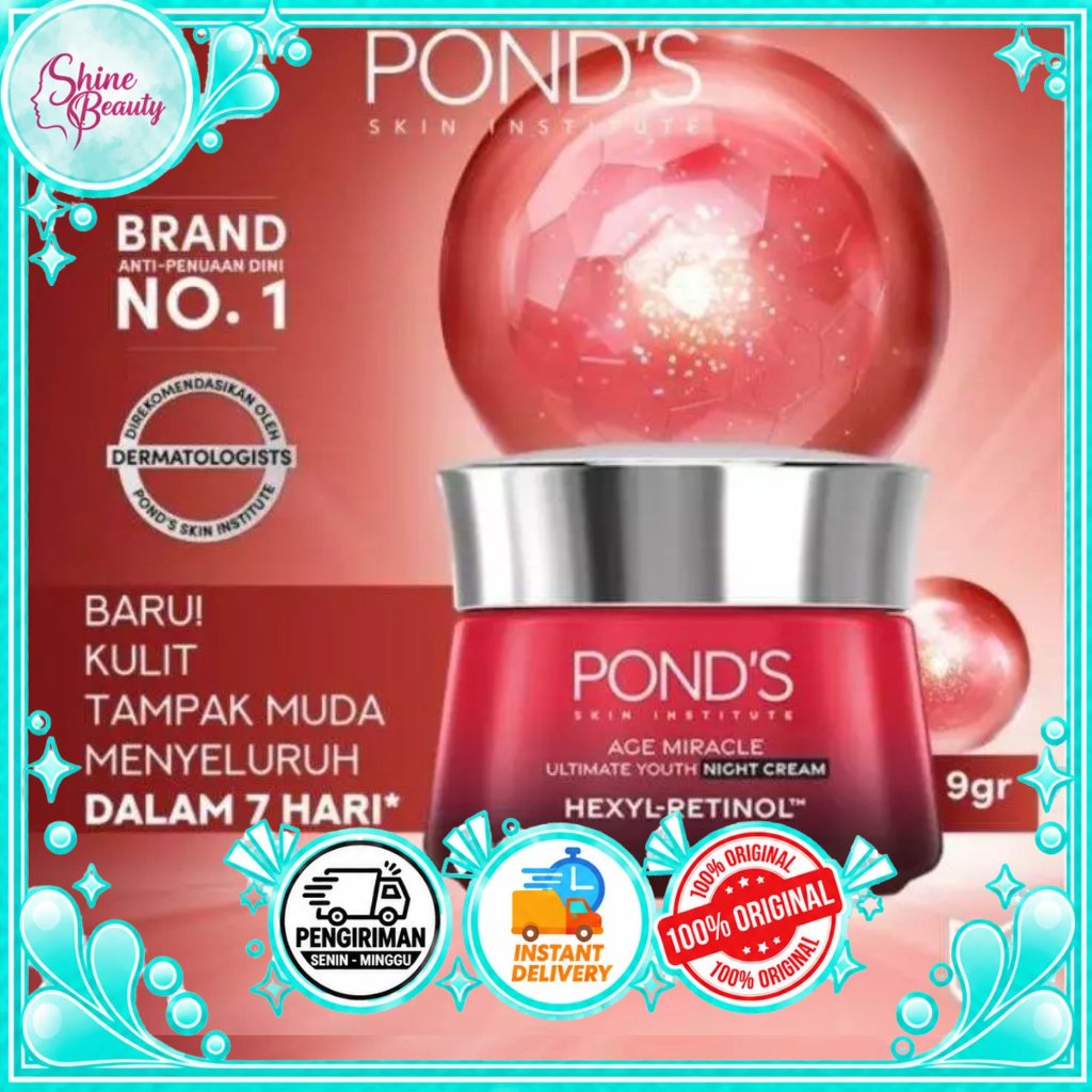 Ponds Age Miracle Night Cream 9G / Ponds Age Miracle Krim Malam ukuran Kecil