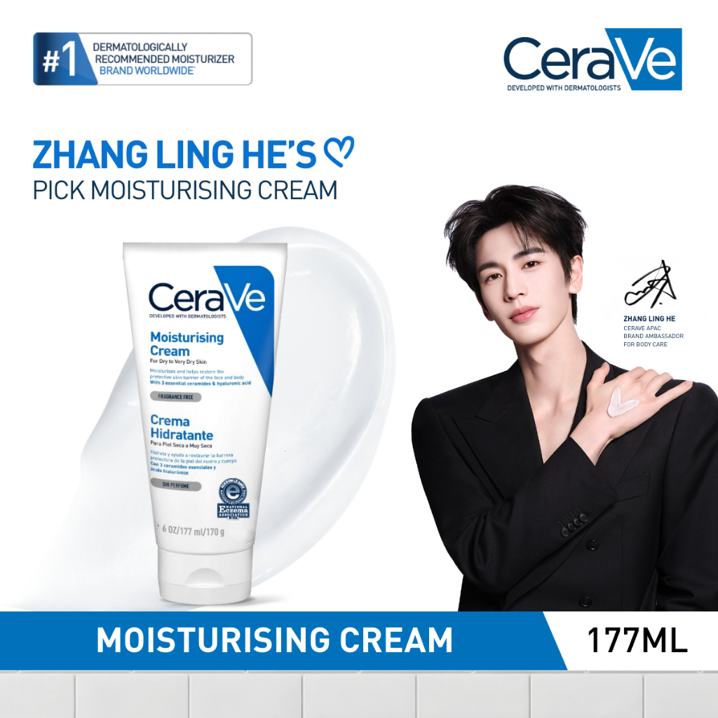 CeraVe Moisturising Cream 177ml  - Skin Barrier Repair Moisturizer with Ceramide for Dry to Very Dry