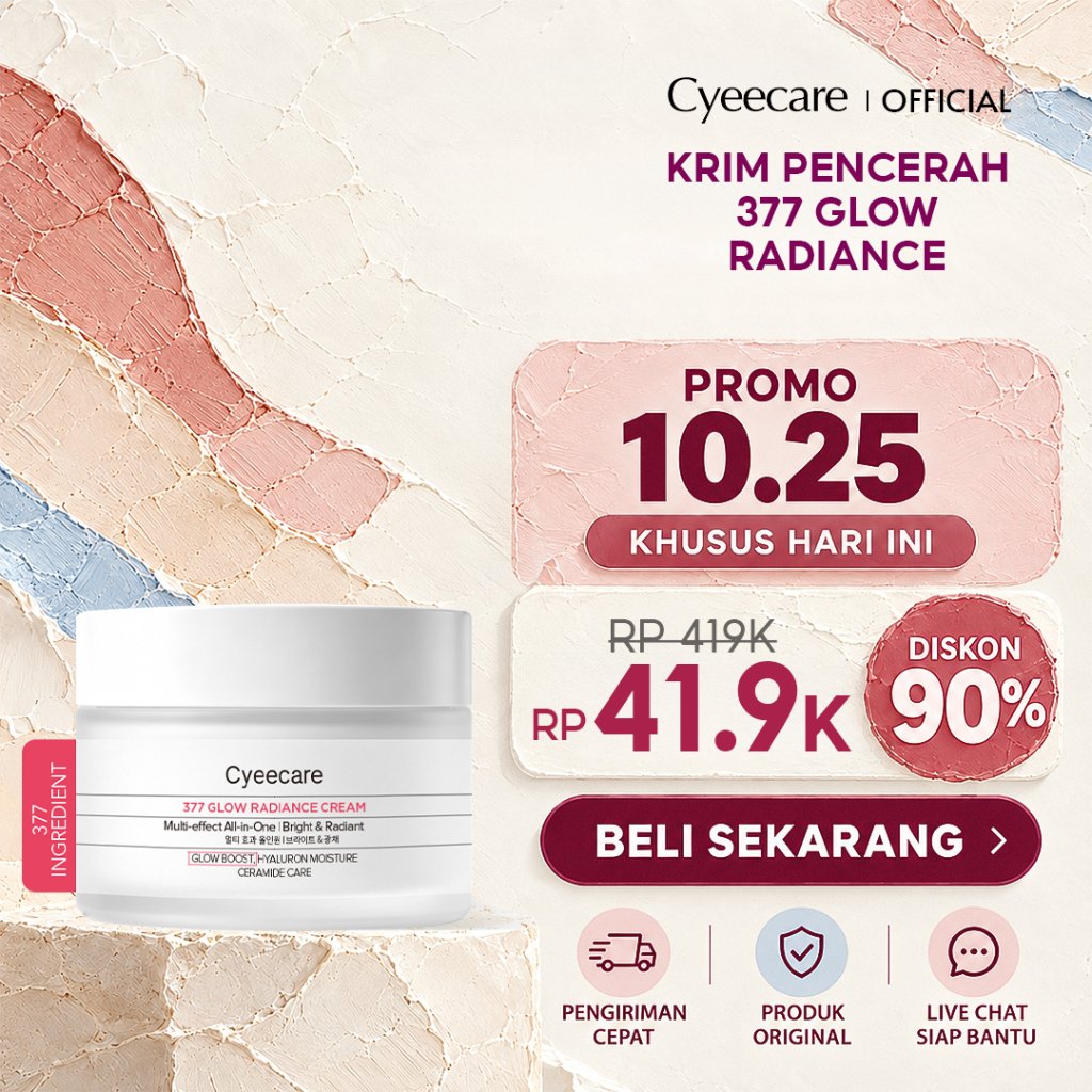 Cyeecare Cream 377 Brightening 30g Krim Wajah untuk Kulit Kusam dan Flek Hitam dengan 377, Niacinami