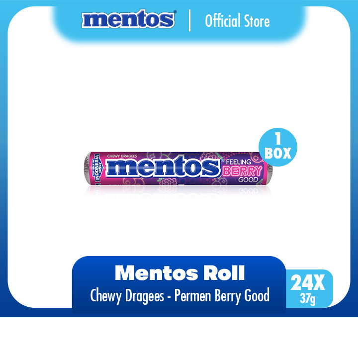 

Mentos Chewy Dragees Feeling Berry Good - Permen Mint Rasa Anggur (1 Box)