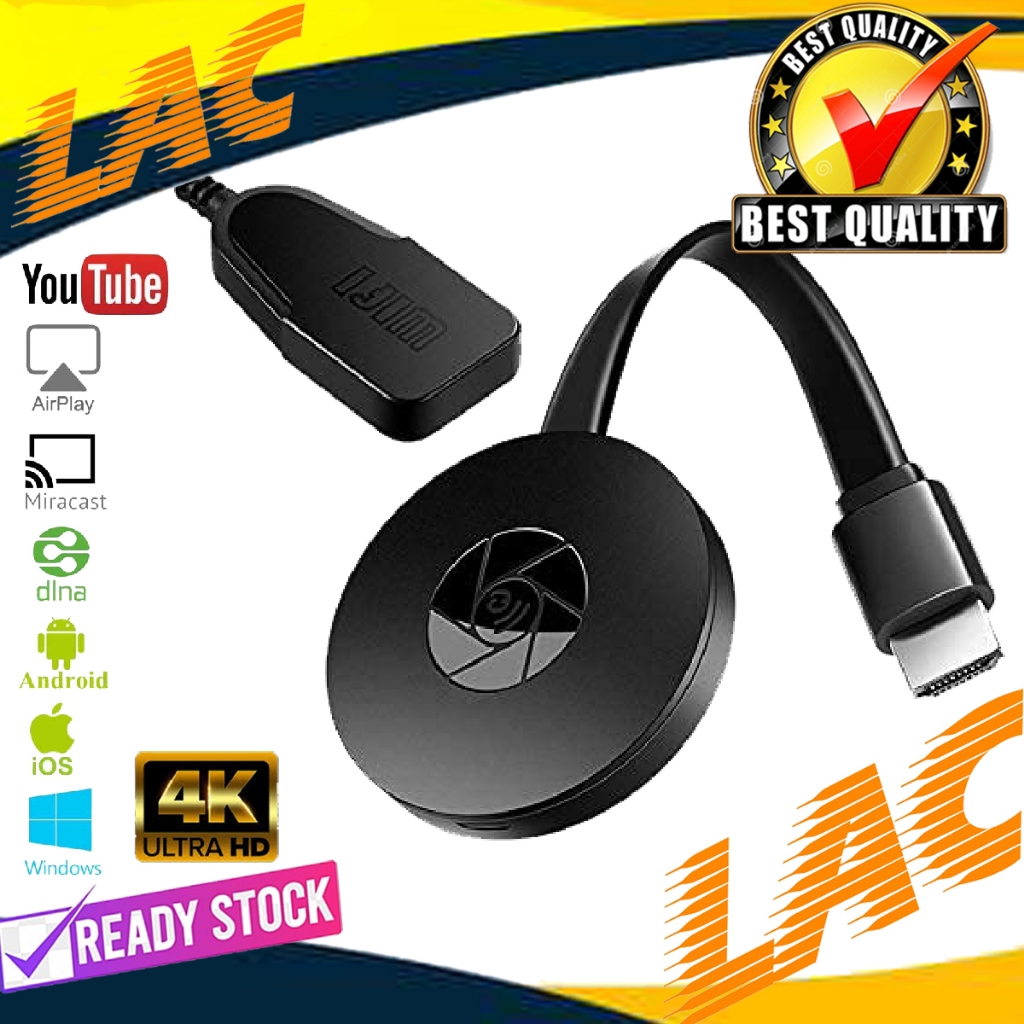Chromecast Wireless Display Adapter 4K HDMI Mobile Screen Mirroring