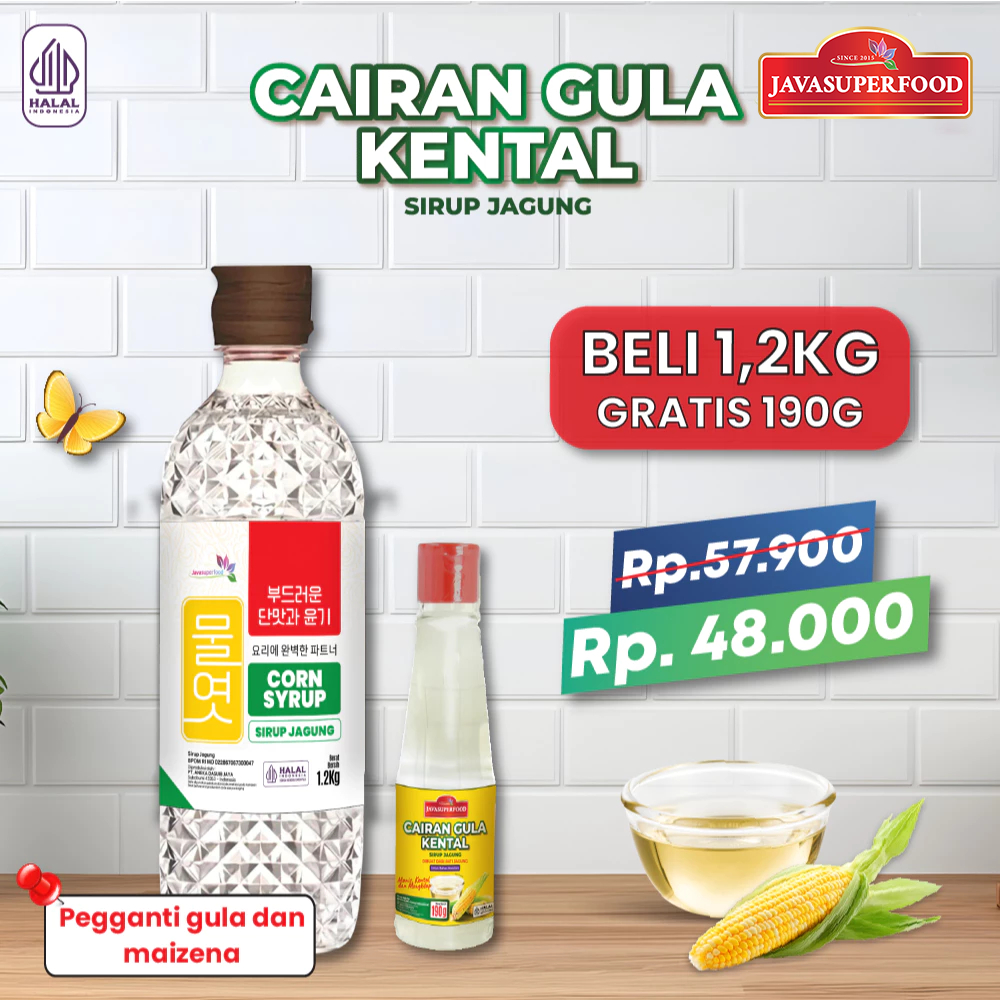 

[HALAL] CORN SYRUP JAVA SUPER FOOD (750G, 1,2KG, & 2,4KG) / SIRUP JAGUNG / PEMANIS JAGUNG / MULYEOT