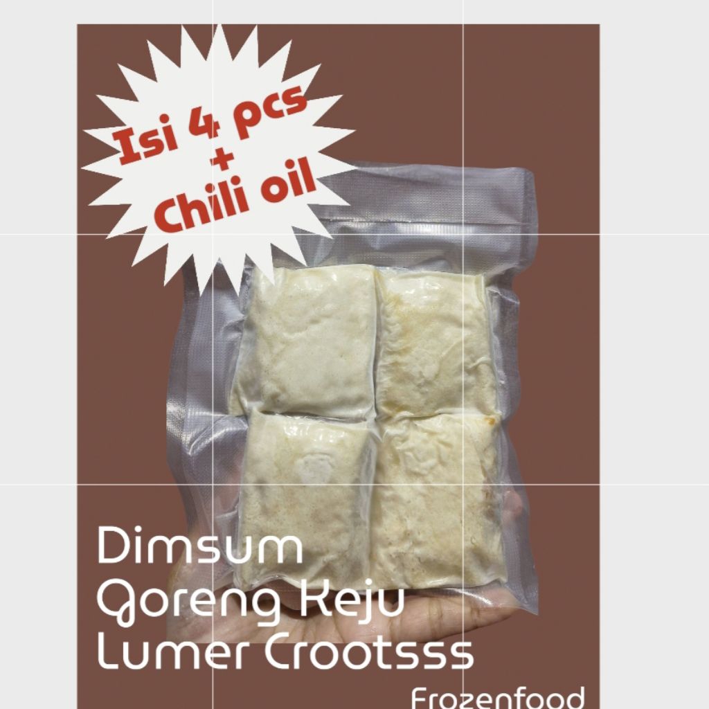 

Dimsum Goreng Keju Lumer ( 1 pak isi 4 pcs ) free chili oil