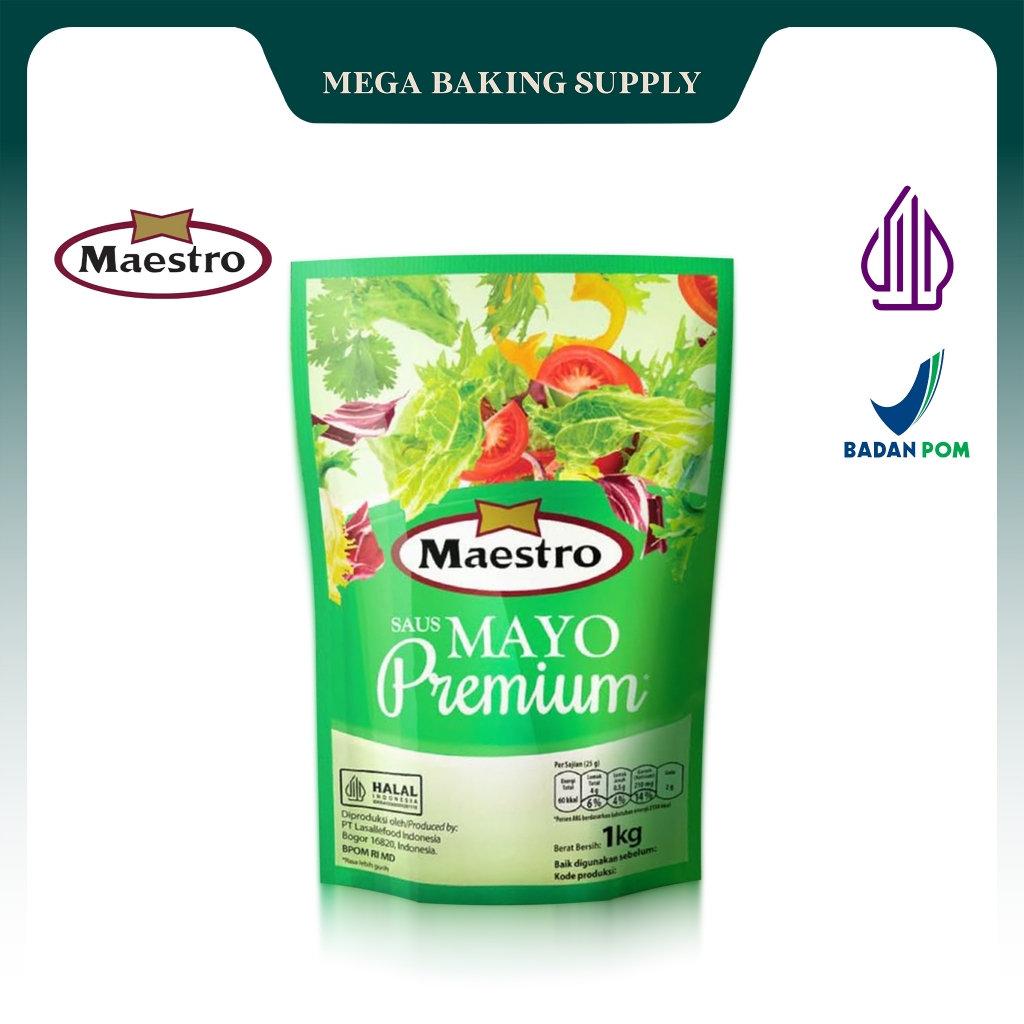 

Maestro Saus Mayo Premium Standing 1 kg | Mega Baking Supply