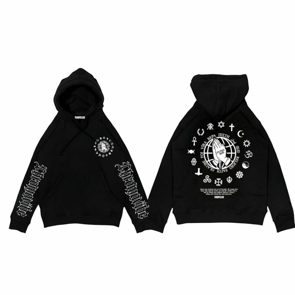 jaket Hoodie sweatermetal/ dewasa pluralisme black