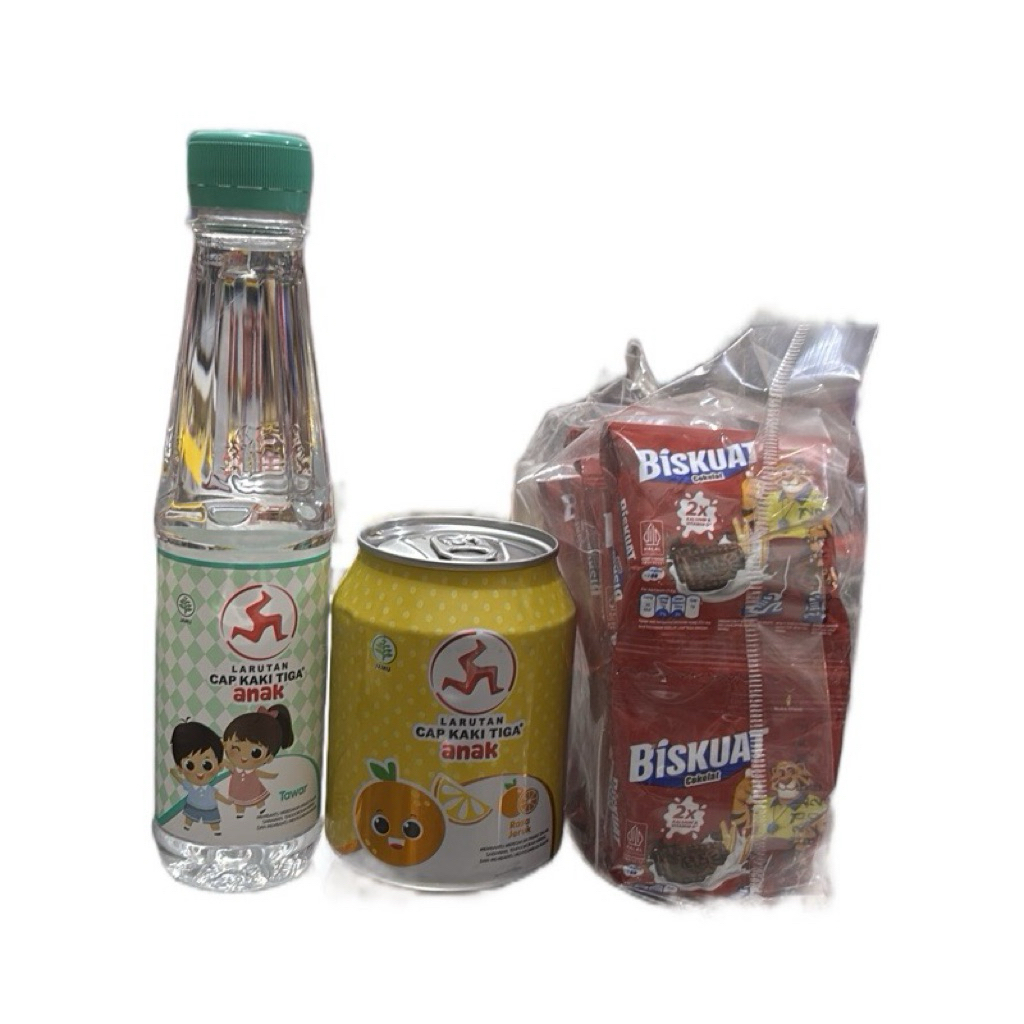 

(C3) Combo Hemat Larutan Cap Kaki Tiga Anak 200ml , Larutan Cap Kaki Tiga Anak 238ml , Biskuat Cokelat 20 x 7.5g