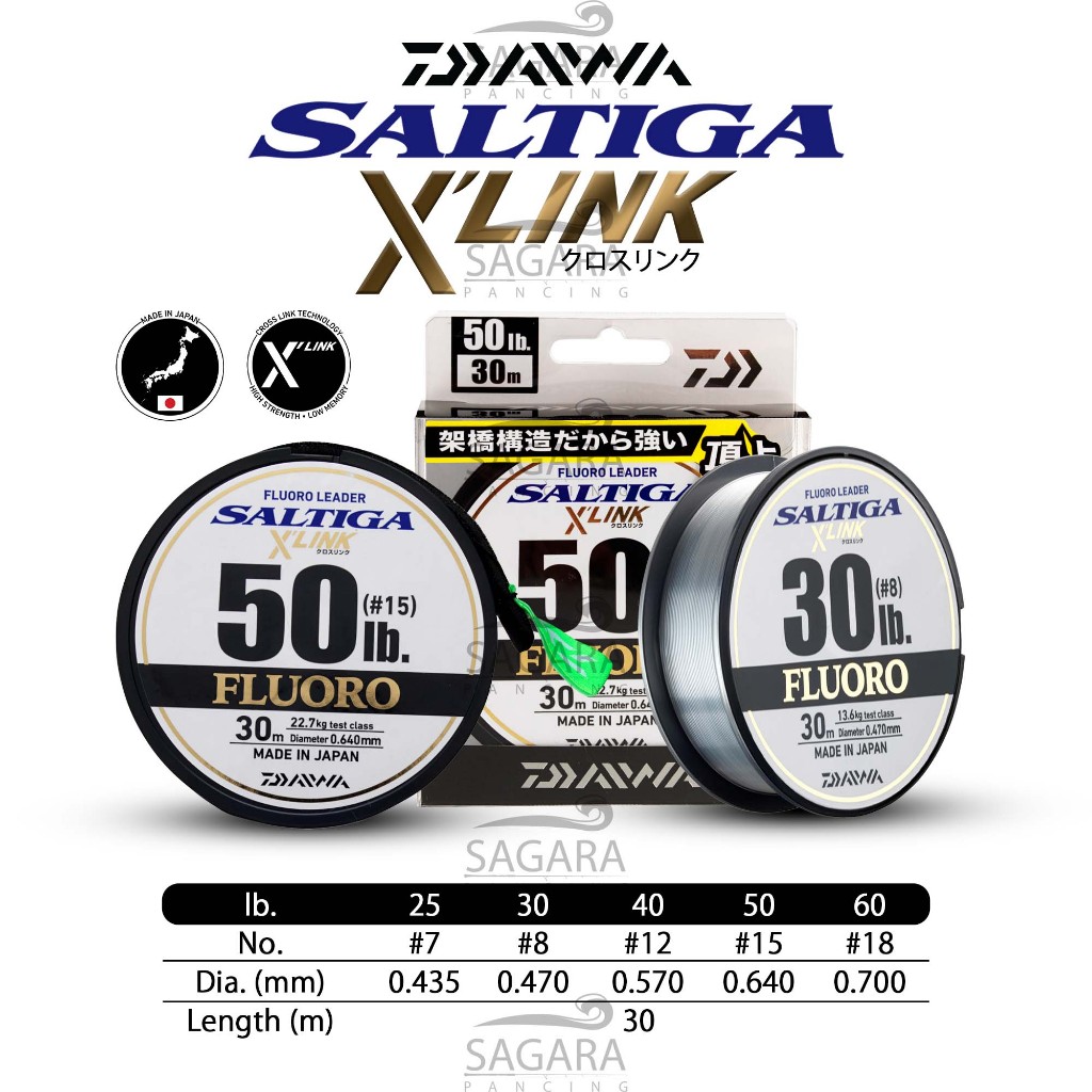 Senar Leader Daiwa X-Link 100% Fluoro Carbon Senar Pancing Made In Japan